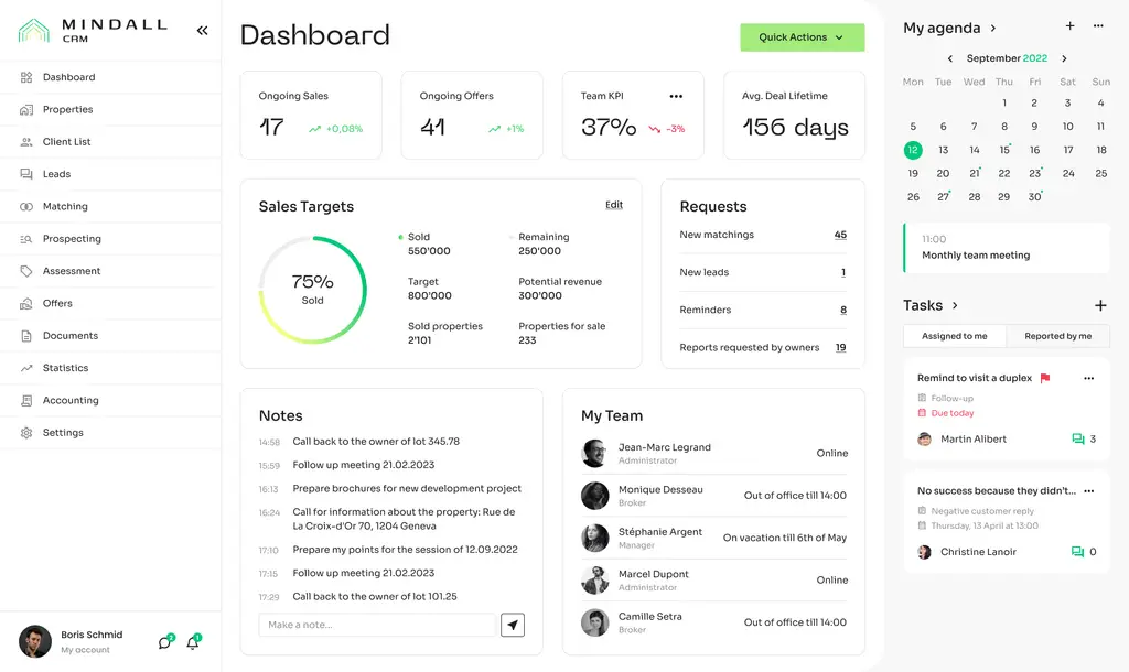 Calendar, Tasks , Notifications